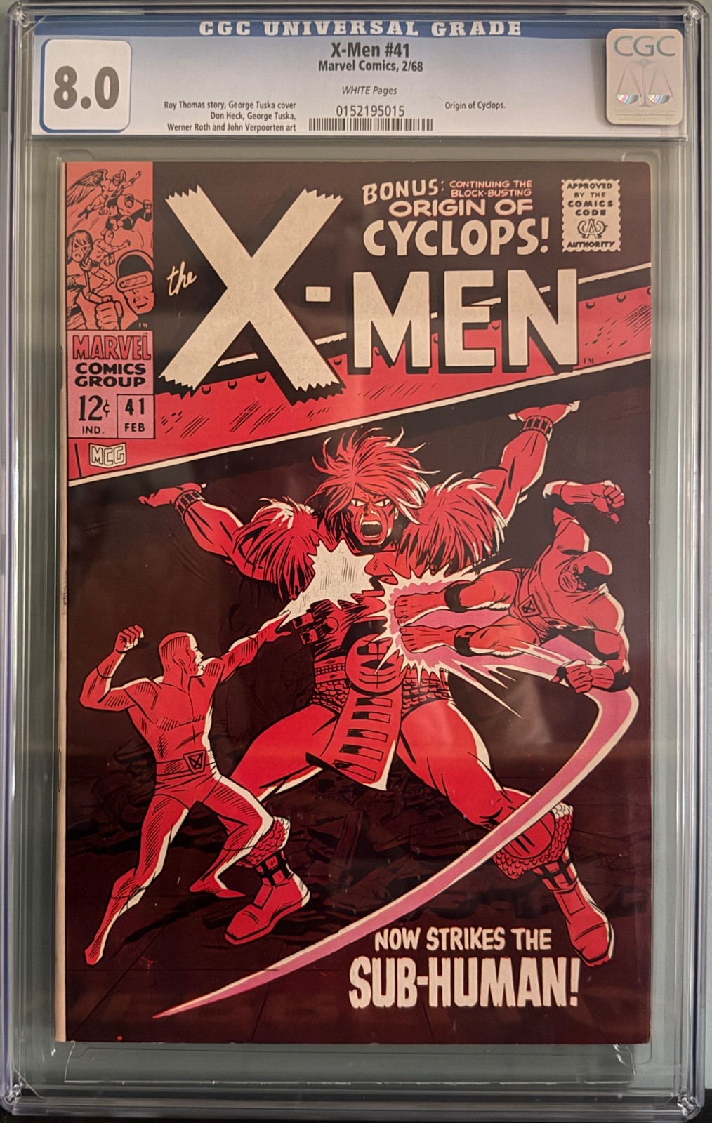 X-Men # 41 (1968 ) Origin & 1st App Grotesk, Origin of Cyclops - MARVEL Comics