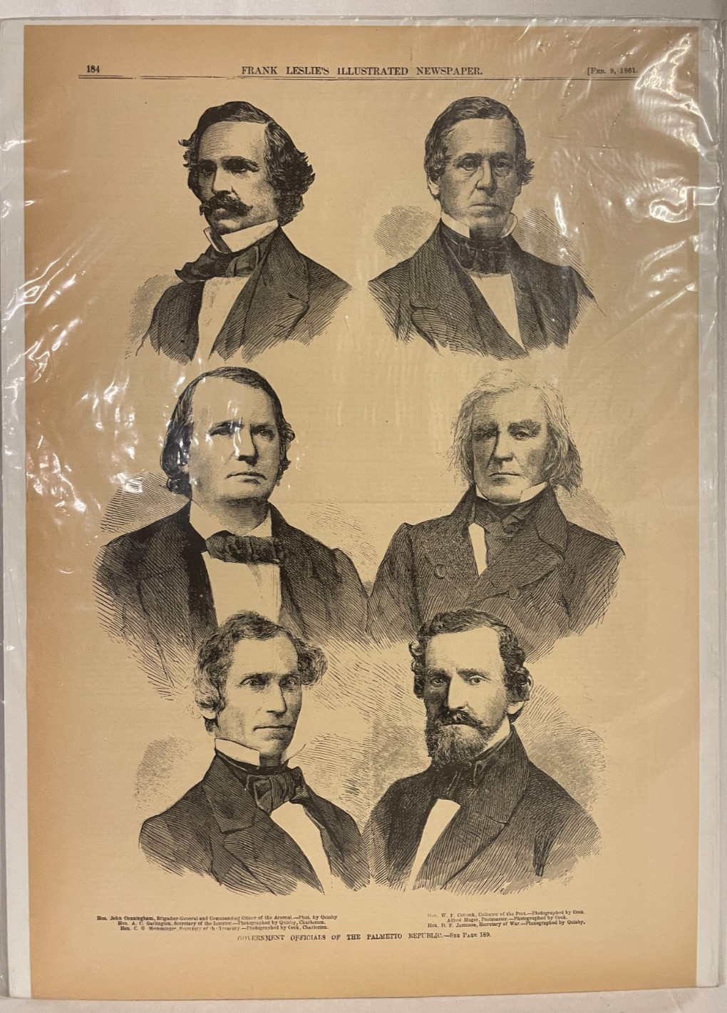 Frank Leslie\'s Illustrated Newspaper page 184 February 9, 1861