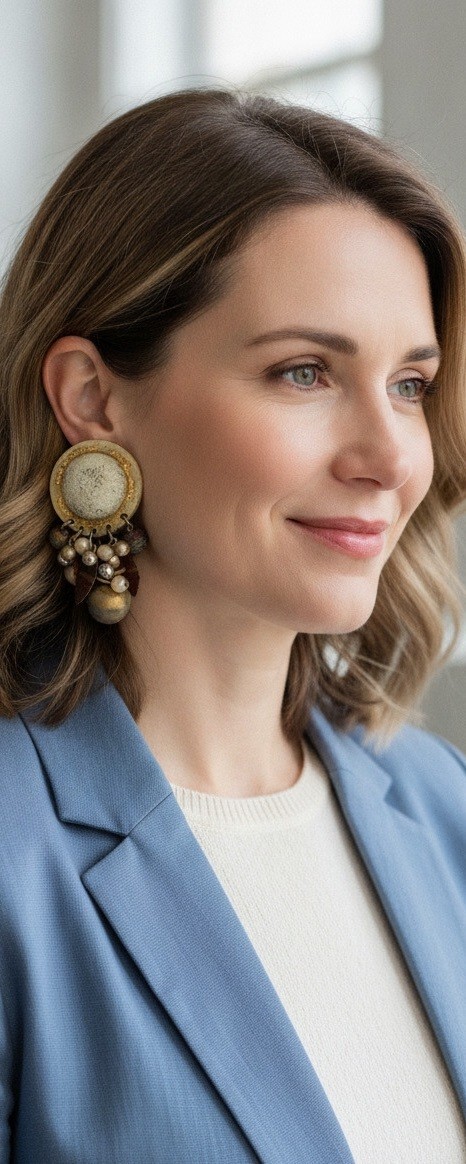 Vintage Bohemian Style Dangle Earrings with Beads and Leaf Charms Vintage Bohemian Style Dangle Earrings with Beads and Leaf Charms