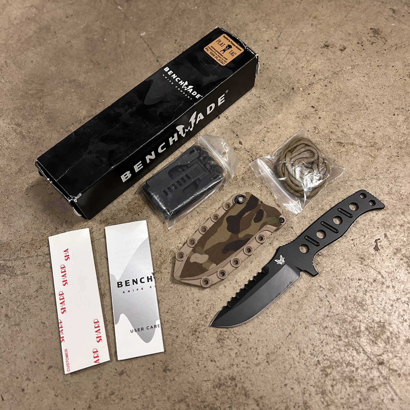 BENCHMADE 375BK-1 FIXED Drop Point ADAMAS Skeleton Knife Cerakote Blake New