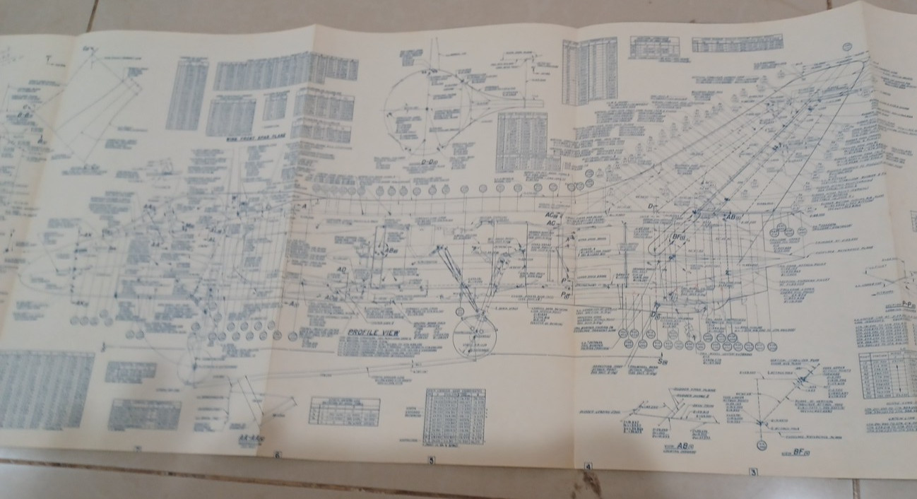 Original 1957 F4 D-1 Douglas Aircraft Master Diagram Blueprints Folder JRR43