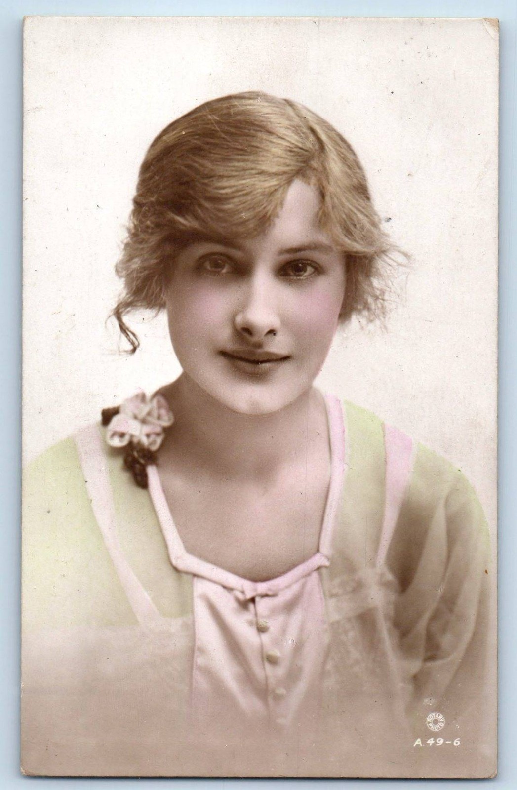 c1910's Pretty Woman Portrait Studio RPPC Photo Posted Antique Postcard