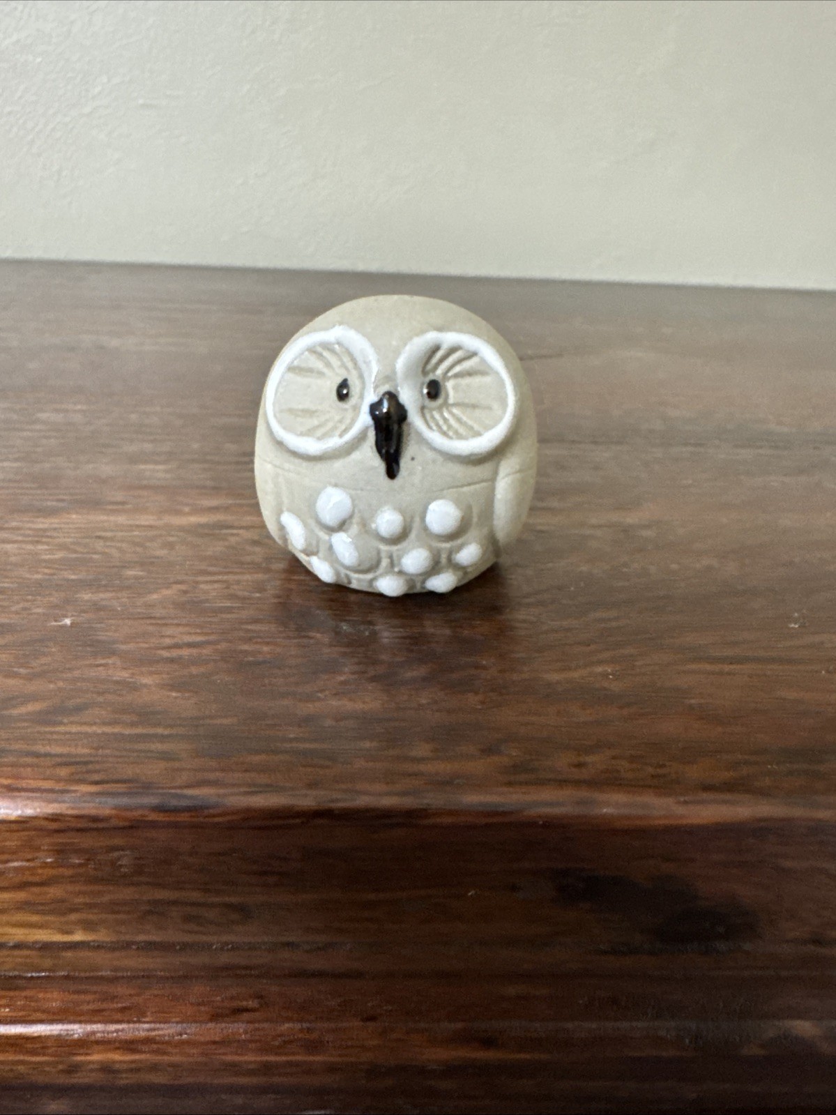 Vintage Retro Mini Owl Stoneware Ceramic Glazed Collectible Figurine 1.5” (E)