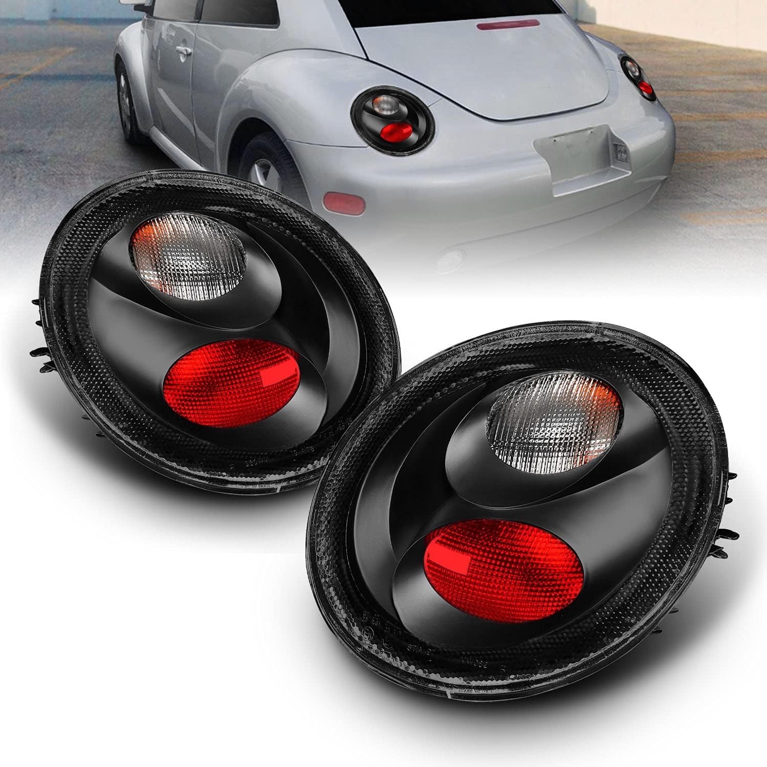 Clear Black Altezza Taillights for 1998-2005 Volkswagen Beetle - Passenger and D