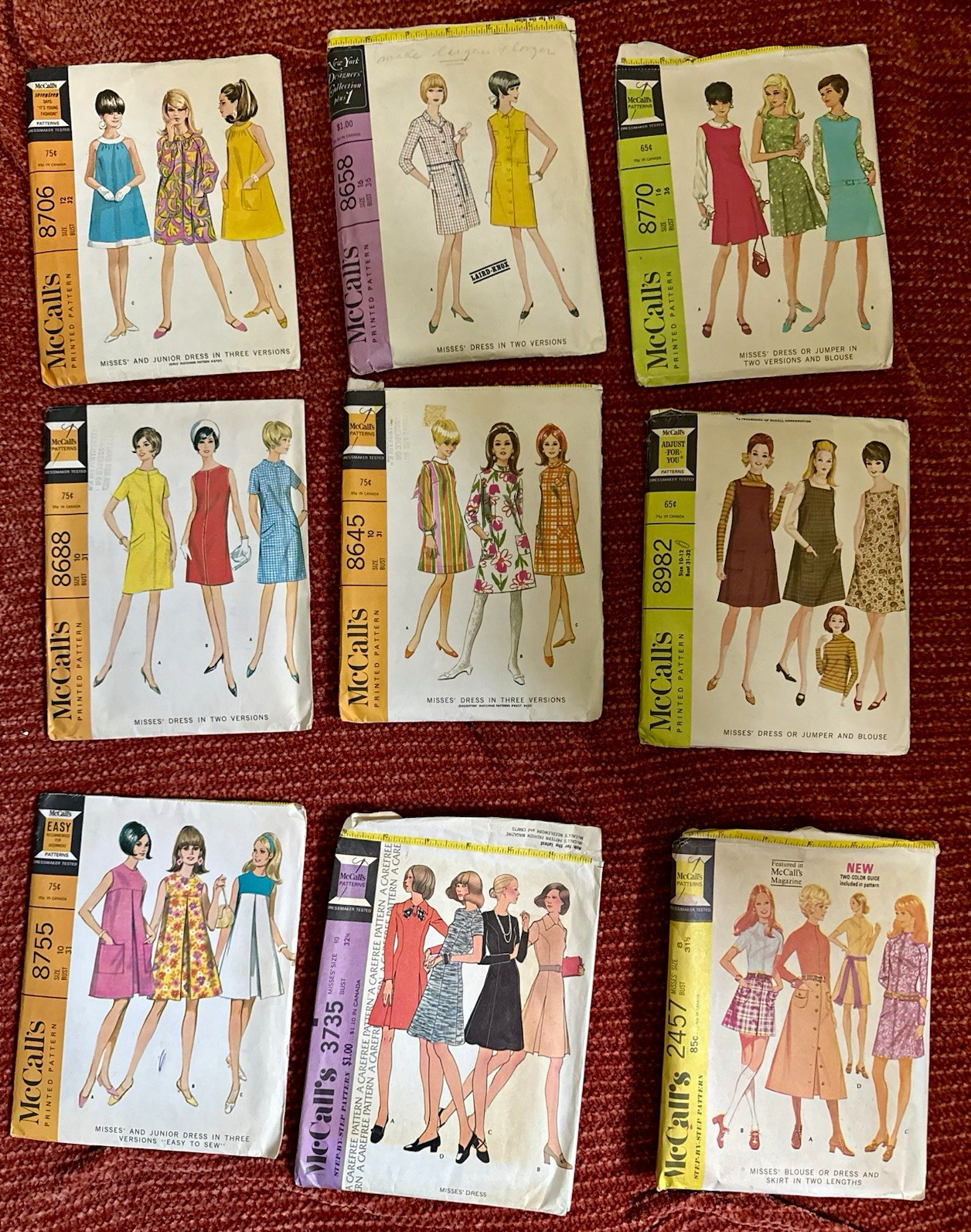 McCall's 9 Vintage Original Women's Sportswear Sewing Patterns Lot