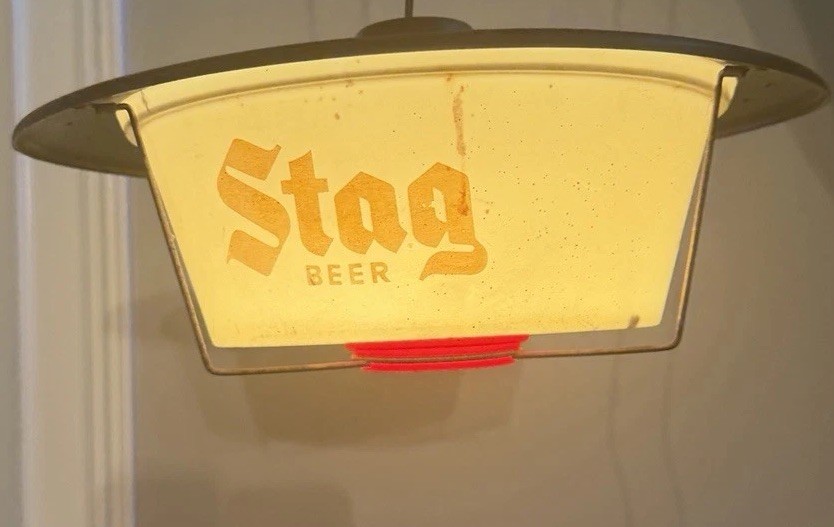 Vintage Stag Beer Hanging Light Lamp D.P. Products St Louis Advertising Works