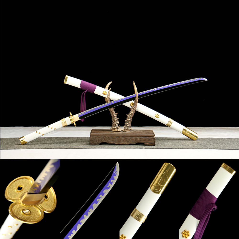 Katana White Ame no Habakiri 1045 Steel