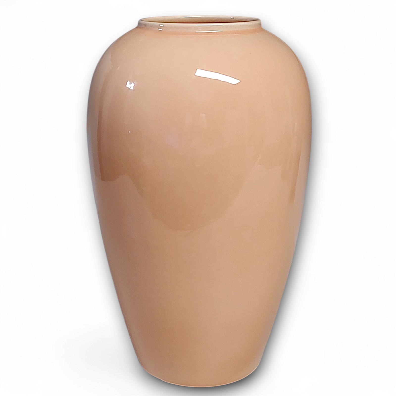 Large VTG Retro Glossy Pale Pink Centerpiece/ Vase 12.5