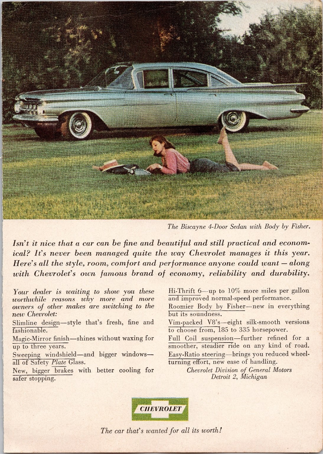 Chevrolet Biscayne 1959 Vintage Magazine Ad Classic Car Auto Print