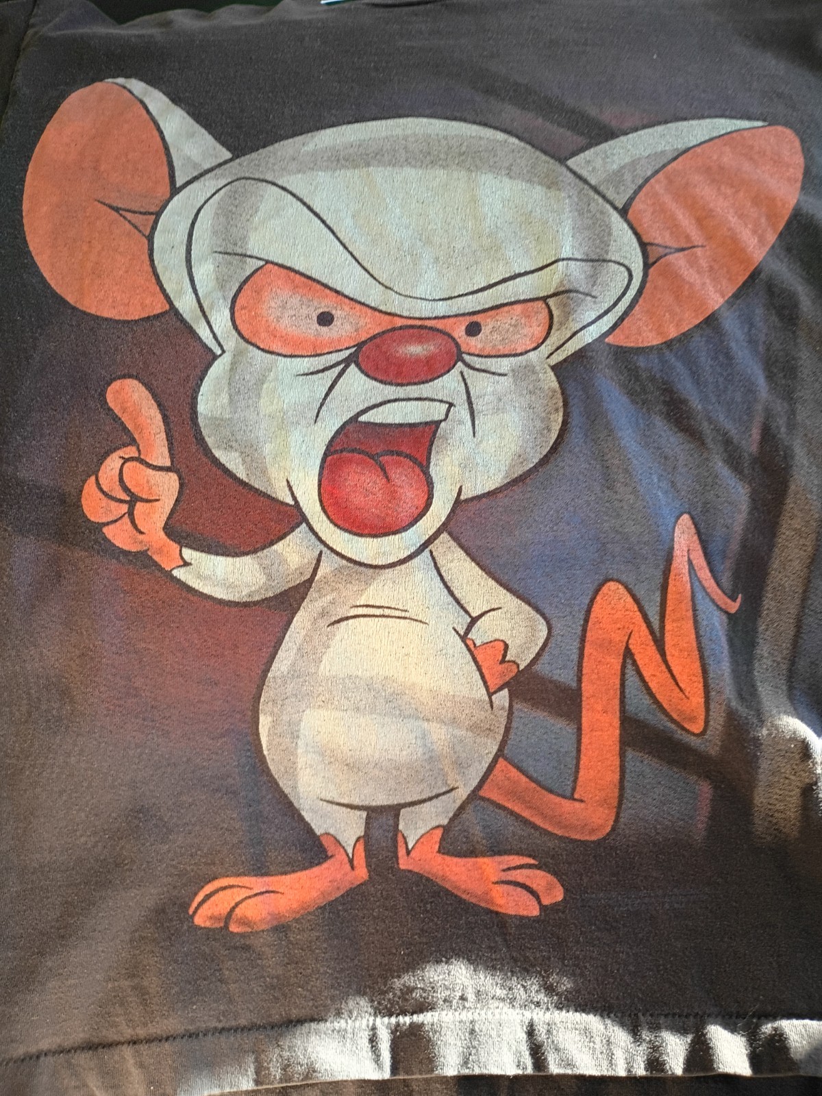 VTG 1995 Pinky and the Brain Double Sided T Shirt XXL Jumbo Big Face 90s VG COND