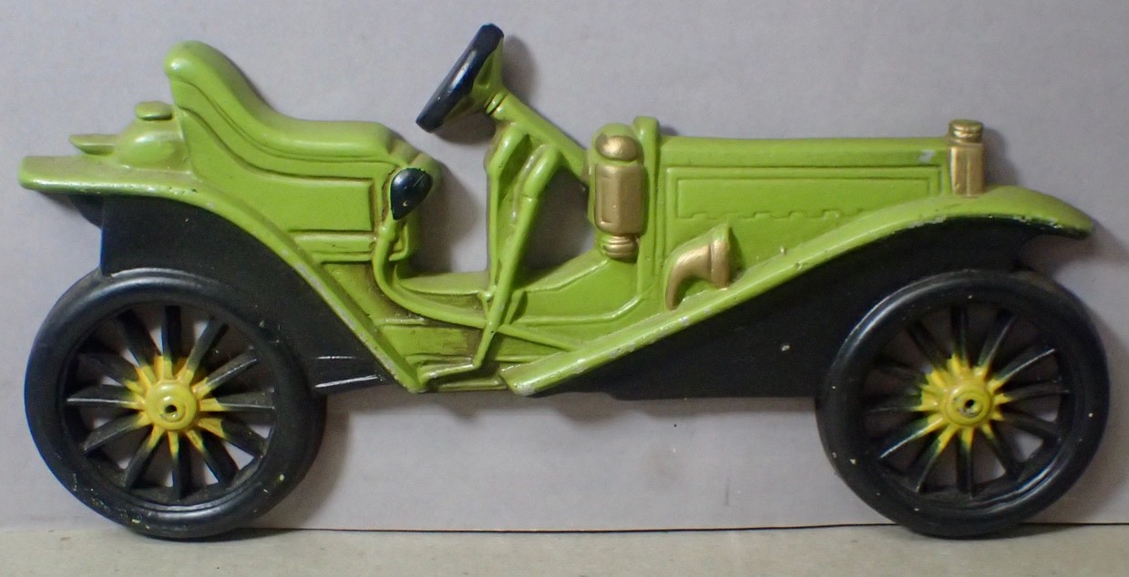 Vintage Midwest AC7 Cast Aluminum 1909 Hupmobile Antique Car Wall Plaque 11x5