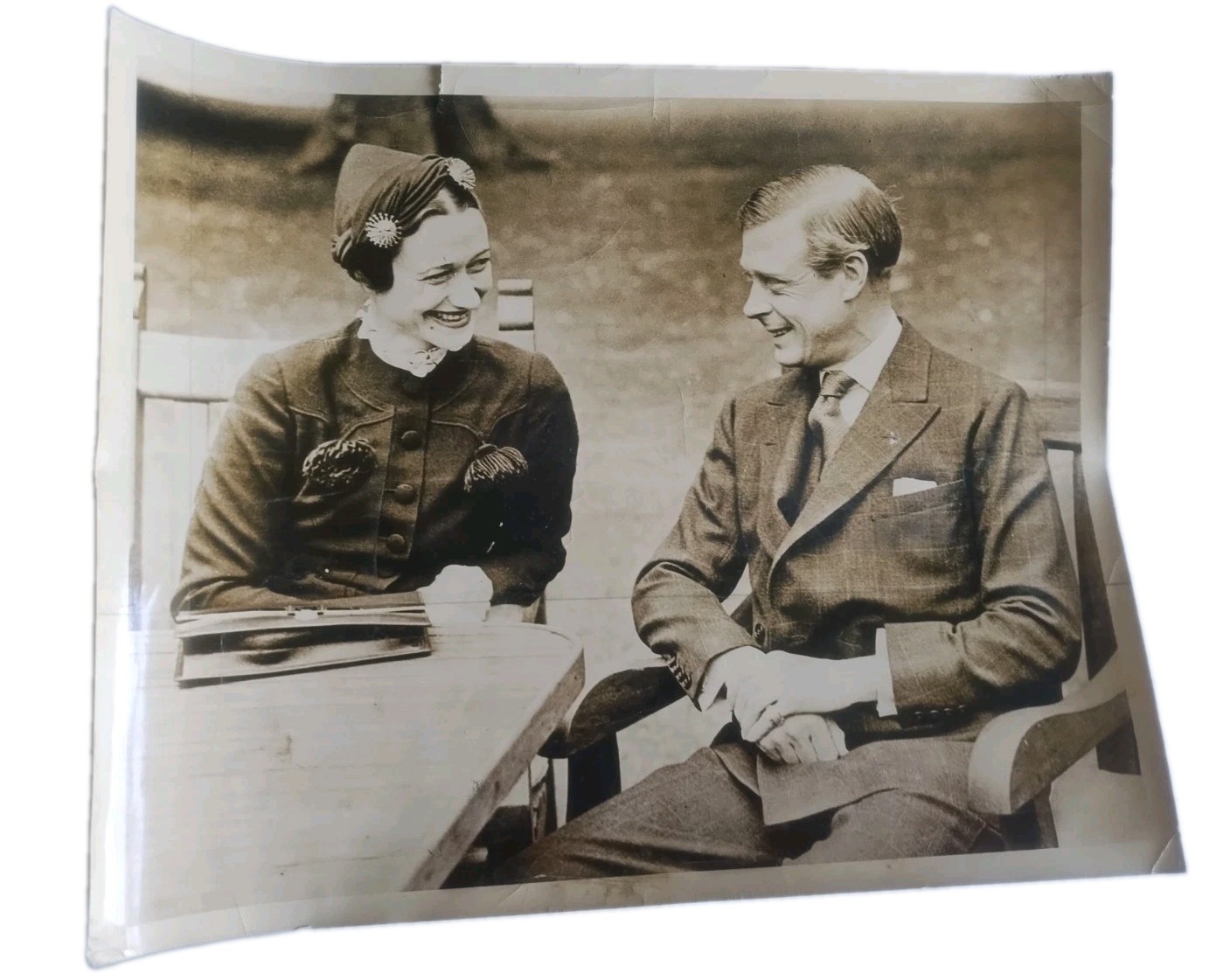 1937 Duke & Duchess of Windsor Original Wire Photo King Edward VIII & Wallis