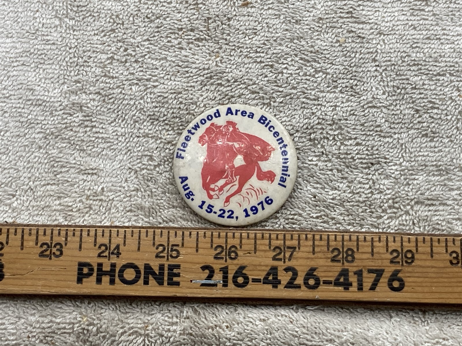 1976 Fleetwood Area Bicentennial Celebration Pinback Pin Button PA Vtg 1976 Fleetwood Area Bicentennial Celebration Pinback Pin Button PA Vtg