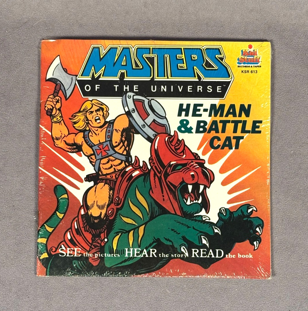 1980\'s MASTERS OF THE UNIVERSE Record & Book Set HE-MAN & Battle Cat MOTU Sealed