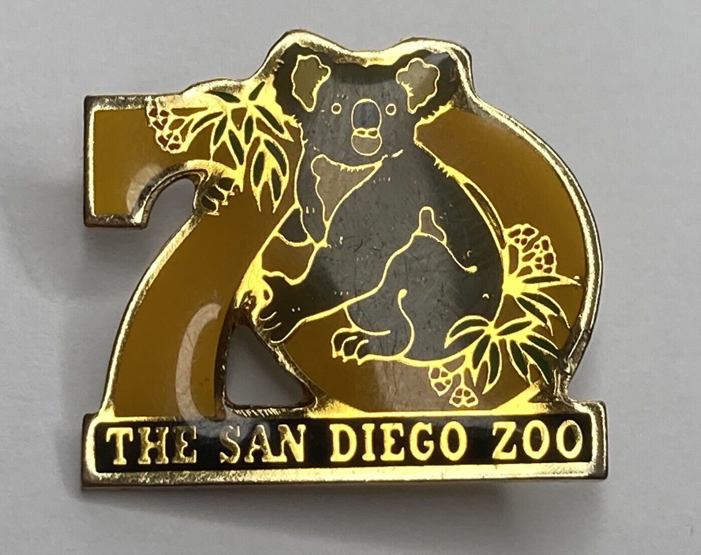 Vintage 1980-90s San Diego Zoo Pinback Locking, Celebrating 70 Years - 1” Wide