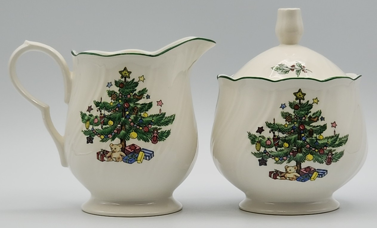 Nikko Happy Holidays Lidded Sugar and Creamer