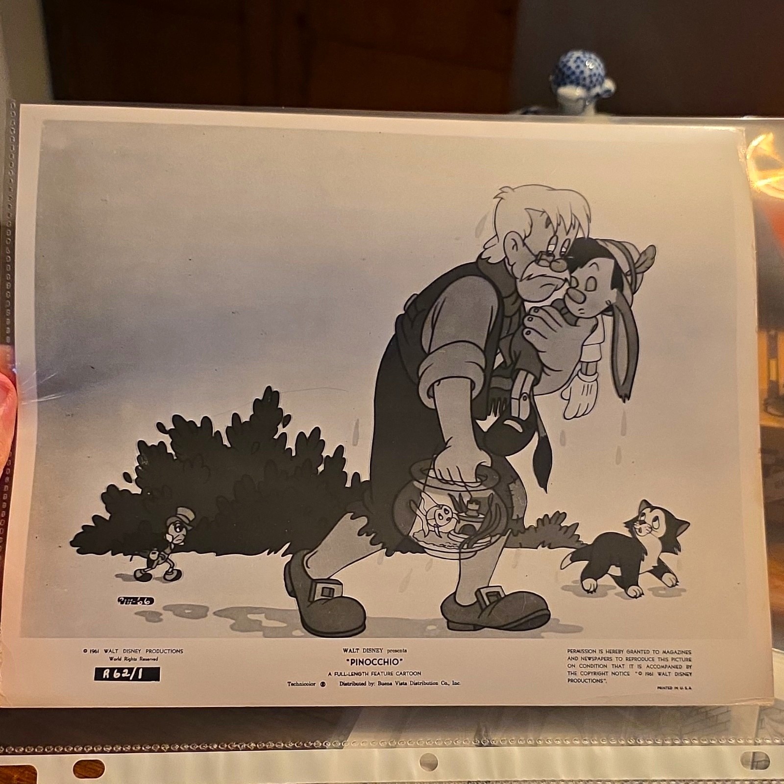 Walt Disney Productions Pinocchio 1961 Black & White Publicity Photo Still Walt Disney Productions Pinocchio 1961 Black & White Publicity Photo Still
