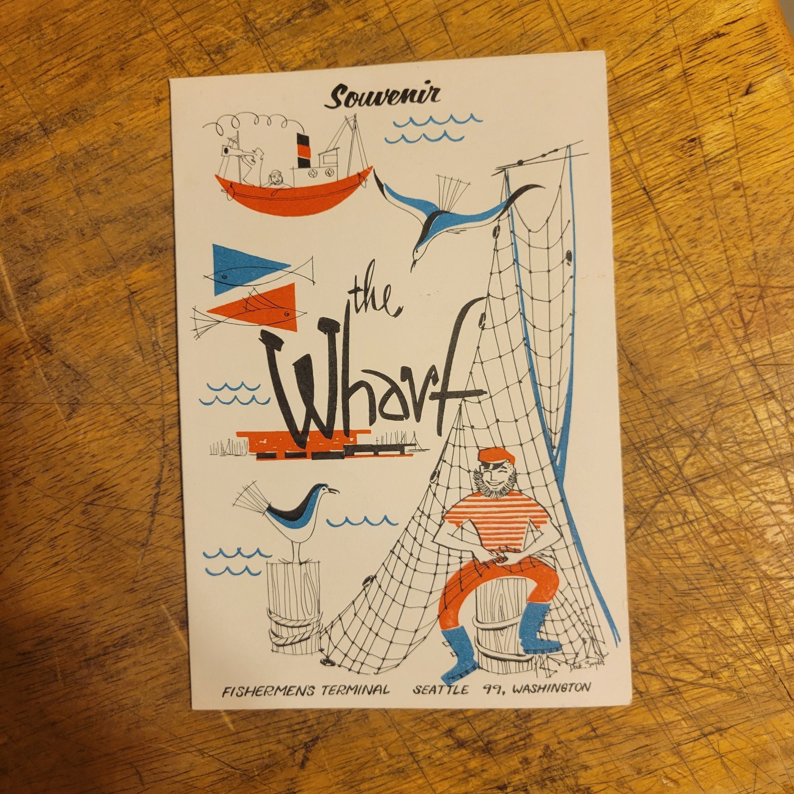 1960s THE WHARF - FISHERMEN'S TERMINAL vintage dinner menu SEATTLE, WASHINGTON 1960s THE WHARF - FISHERMEN'S TERMINAL vintage dinner menu SEATTLE, WASHINGTON
