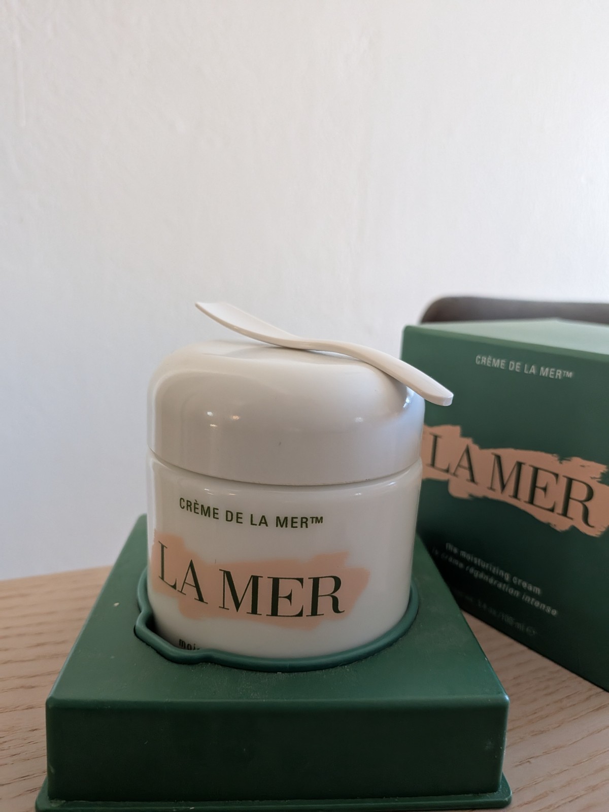 LA MER Creme De La Mer Moisturizing Cream 3.4oz Glass JAR Container+Box+Spatula