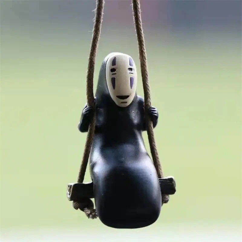 Ghibli Spirited Away No Face Kaonashi Swing Car Pendant Accessory Mirror Charm