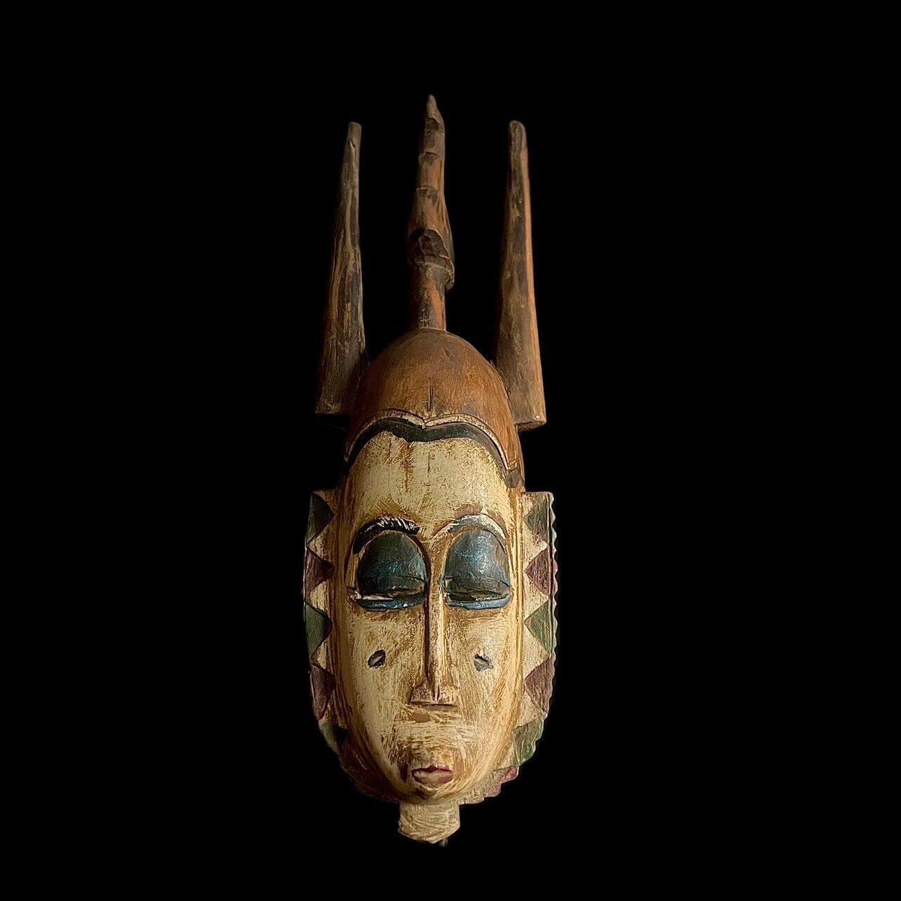 African Mask Tribal Mask Guro Mask vintage African Art Baule Antique Wood-9965