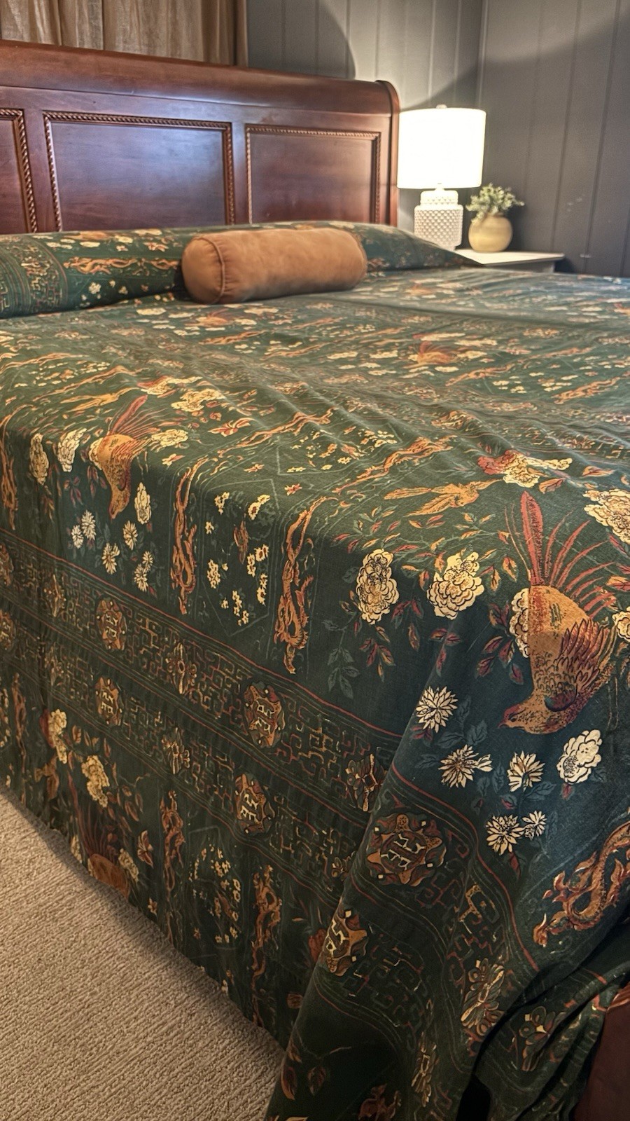 Vtg 5th Avenue Designs Trafalgar King Coverlet Chinoiserie Dragon & Phesant