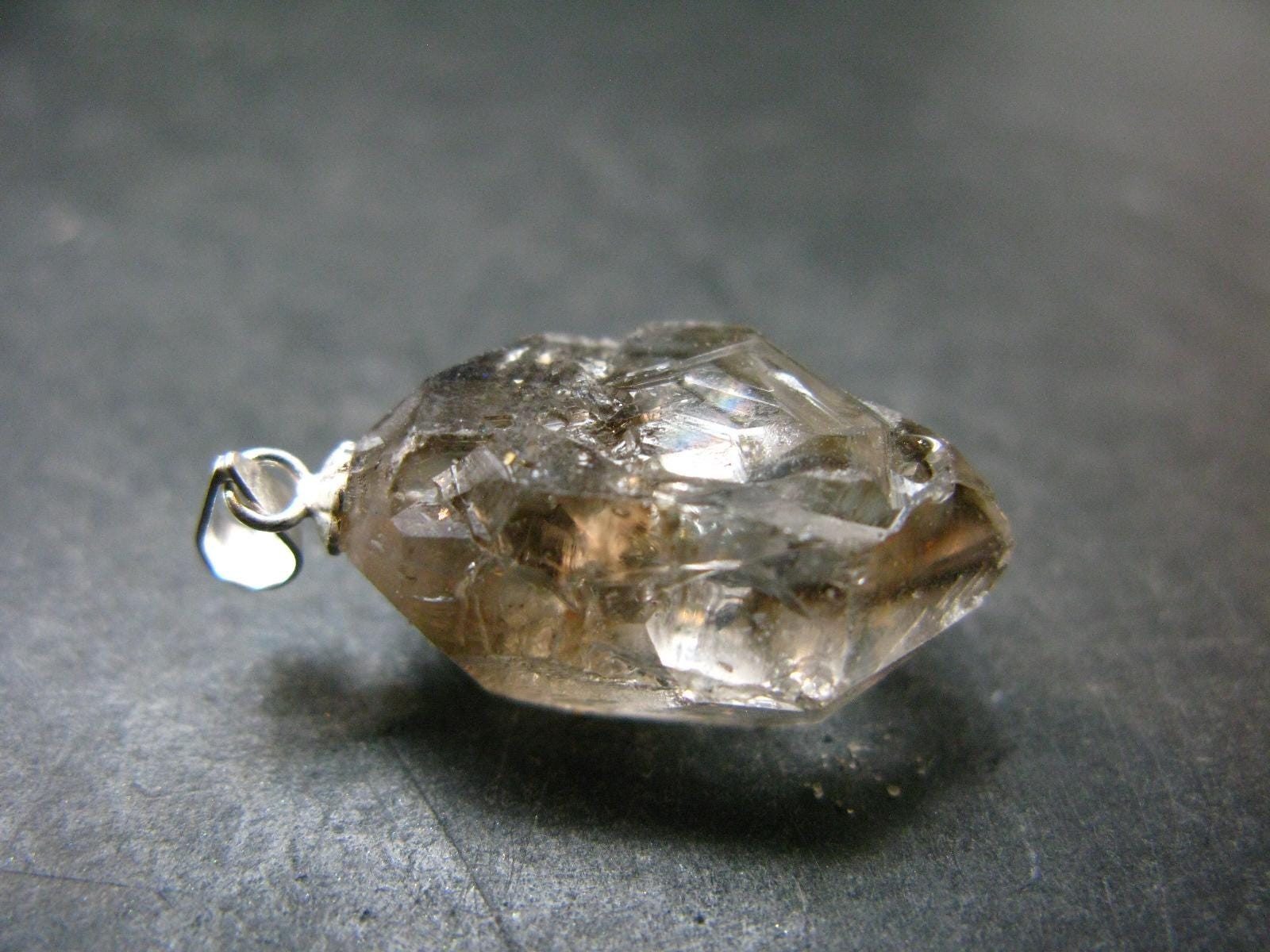 Large DT Elestial Quartz Crystal Silver Pendant From Brazil - 1.1\