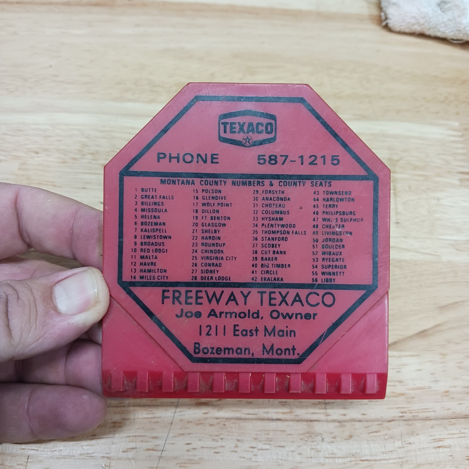 Vintage Texaco Advertising Ice Scraper Bozeman Montana