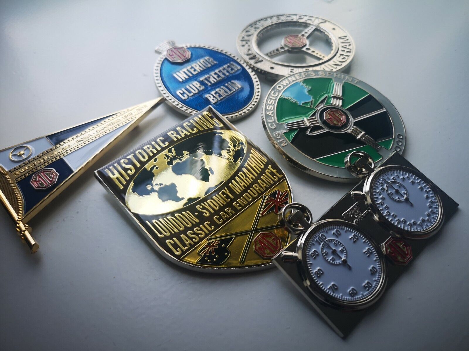 MG Classic Cars British Grill badge gift set X6 badges MG GT,MGB ,MGC,MIDGET 