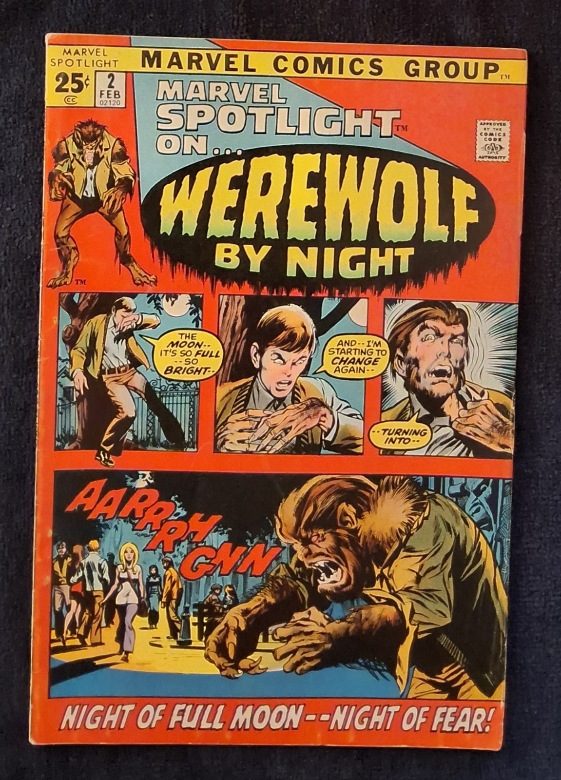 MARVEL SPOTLIGHT #2 ('72) VG+, 1st App Werewolf By Night 