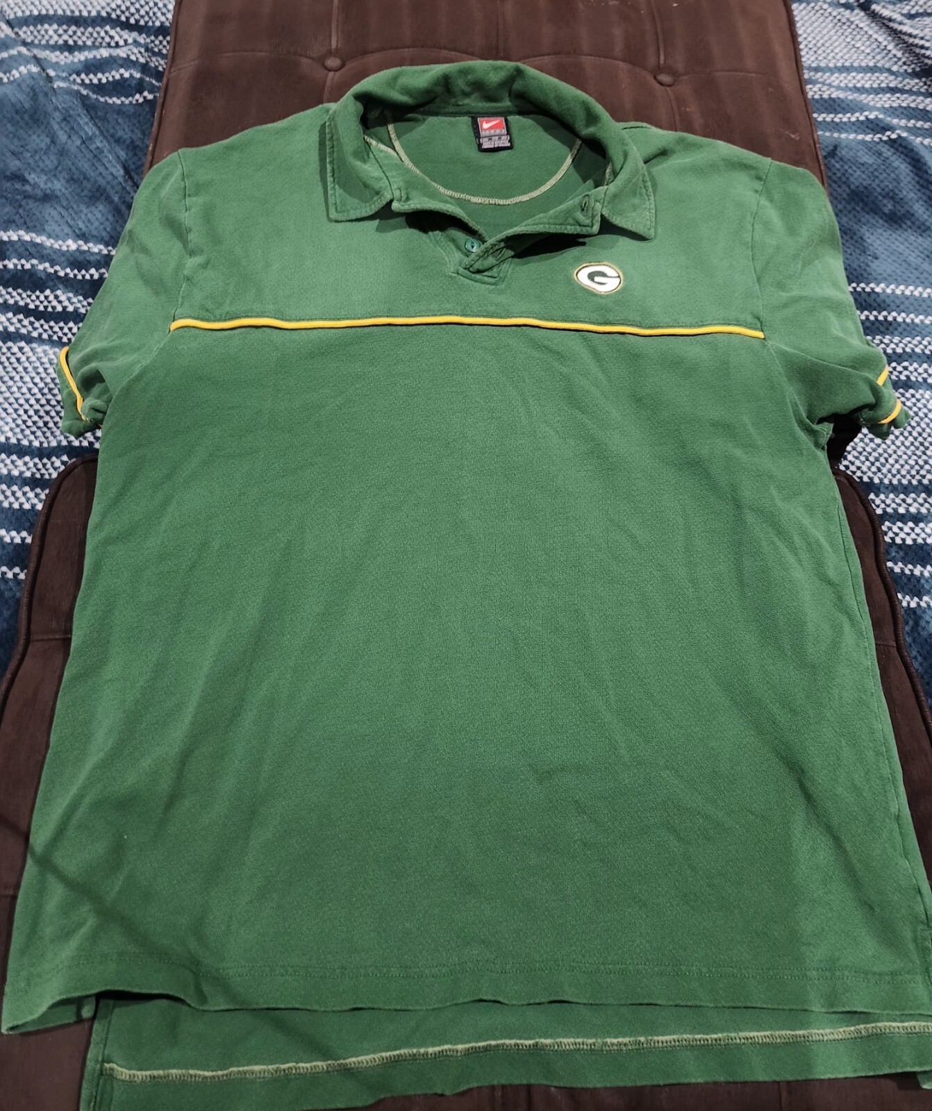 Vtg 1990s Green Bay Packers Nike Collar Polo Shirt Size XXL
