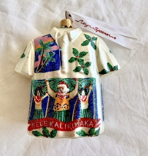 2003 Reyn Spooner LImIted Edition Aloha Shirt Glass Christmas ORDER BY OCT 24
