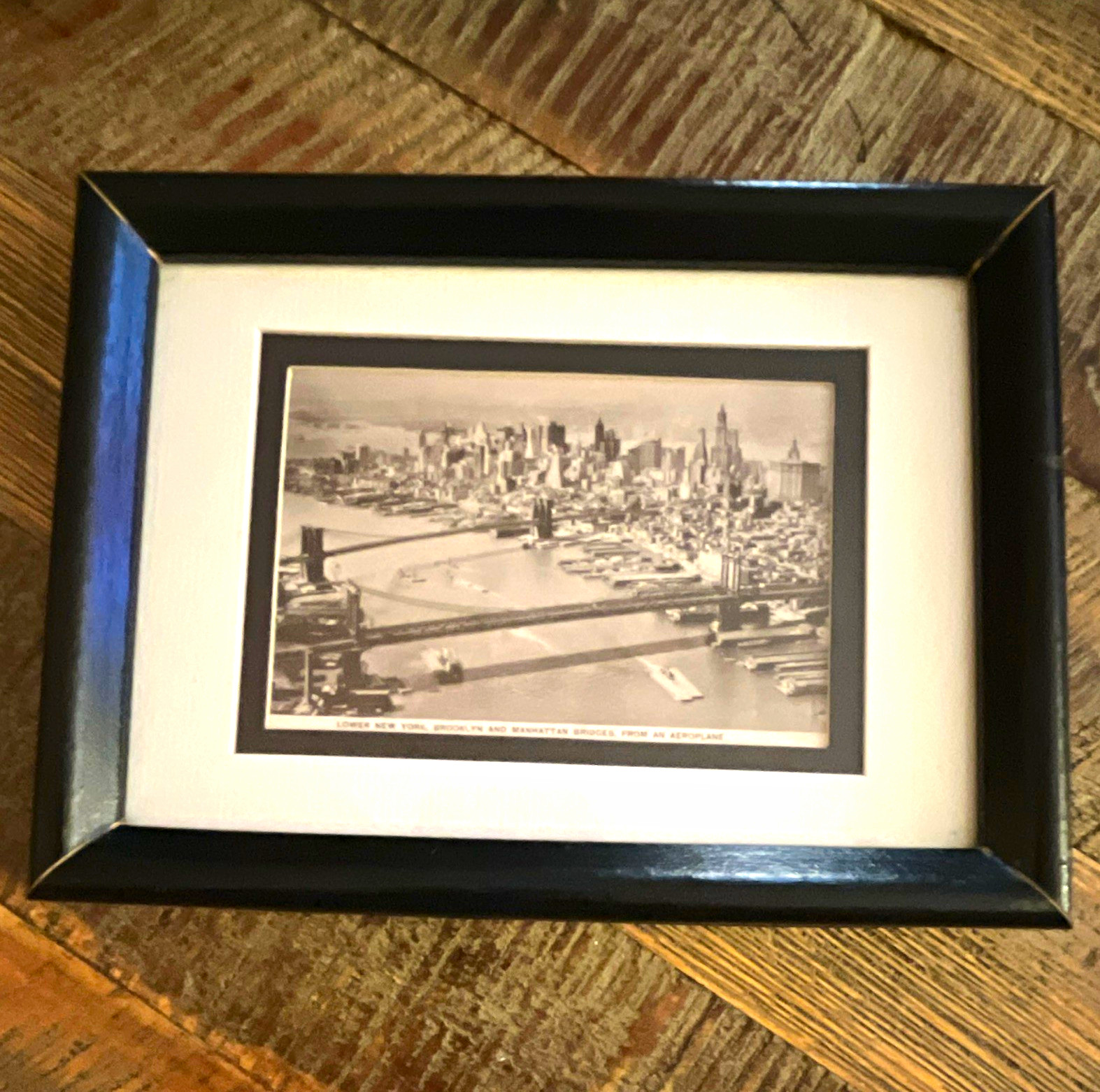 Vintage NYC & Brooklyn Matted & Framed Photo Print 1931 Posted Postcard Ephemera