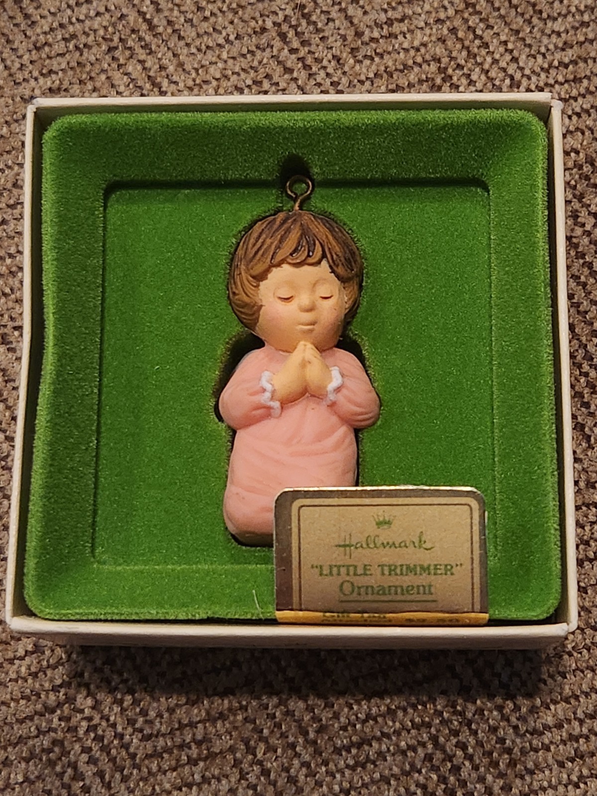 Hallmark 1978 Little Tree Trimmer Praying  Angel Ornament
