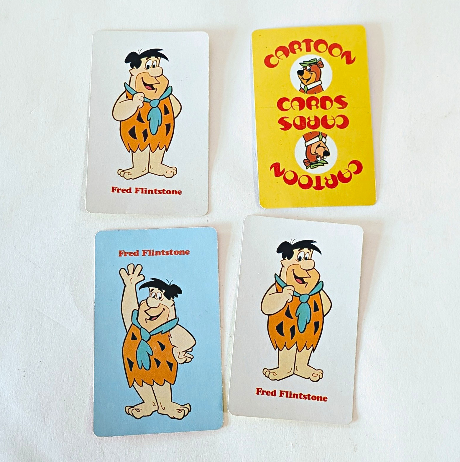 vintage cartoon cards Fred Flintstone Illustrated set of four 