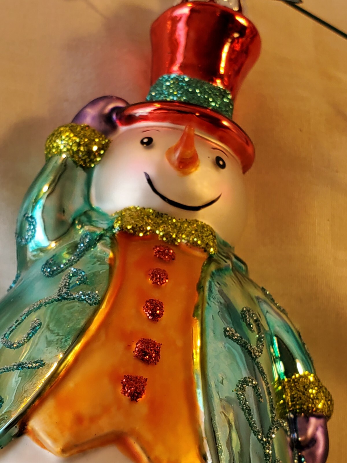 Vintage midwest cbk mercury glass ornament exquisite Snowman NOS MINT box15