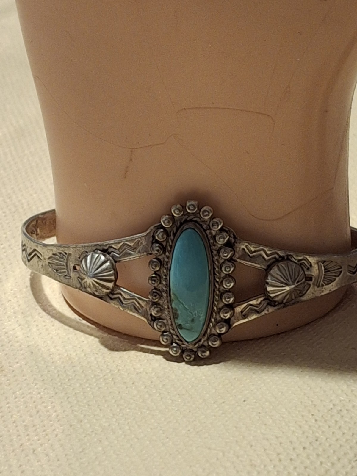 Vintage Native American Sterling Silver/ Turquoise Cuff Bracelet & Matching Ring