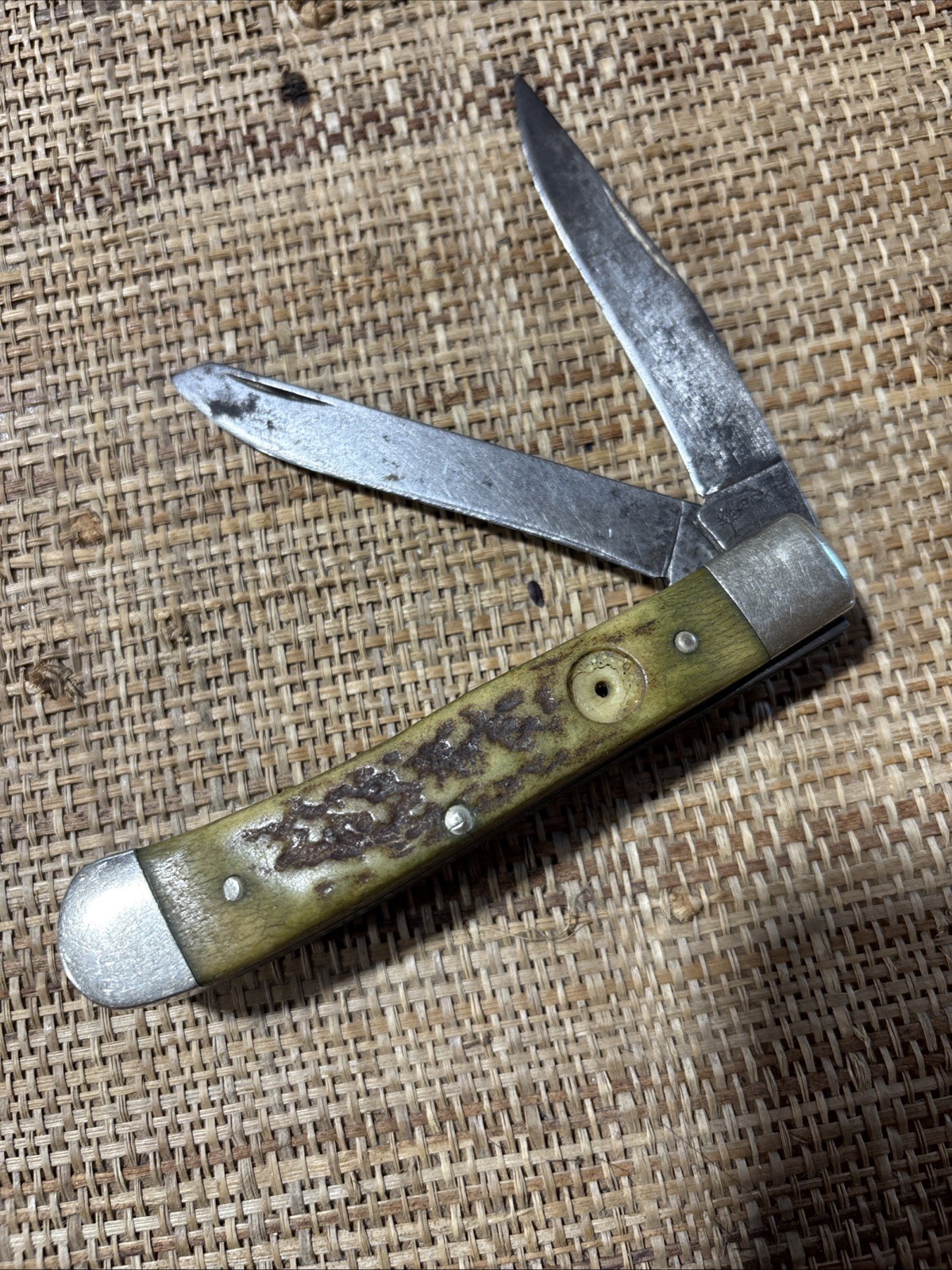 Boker Tree Brand 2 Blade Folding Knife Made in Germany Solingen Vintage Bone