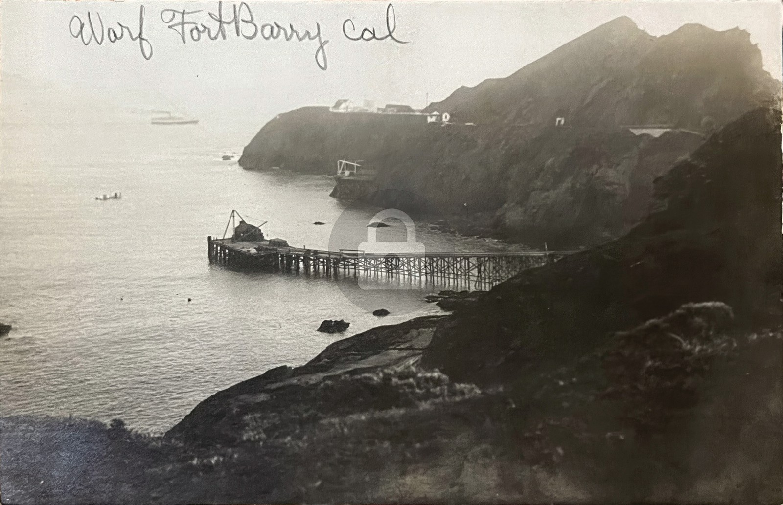 ca.1911 WHARF / PIER FORT BARRY Southwestern MARIN Co CA RPPC Postcard COPY ca.1911 WHARF / PIER FORT BARRY Southwestern MARIN Co CA RPPC Postcard COPY