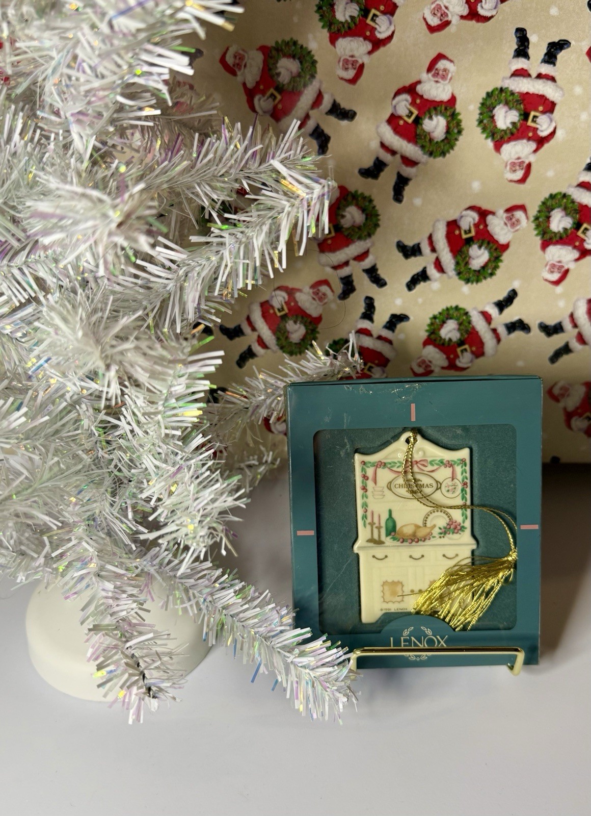 1991 Lenox Christmas Cupboard Porcelain Ornament Vintage Original Box