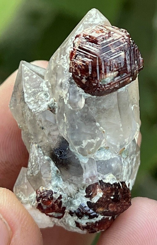 33 Gm Skeleton Shape Spessartite Garnet With Quartz Combine Specimen From Pak