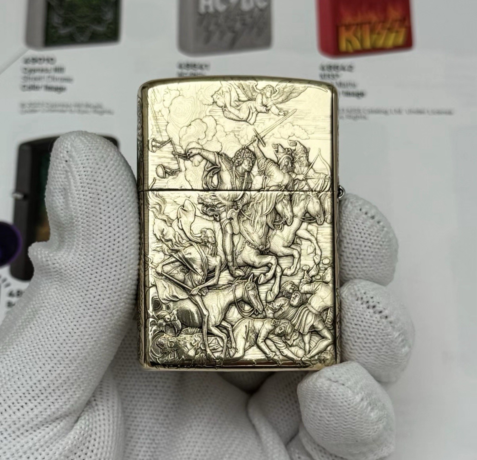 Four Horsemen of the Apocalypse artwork Brass Zippo Lighter
