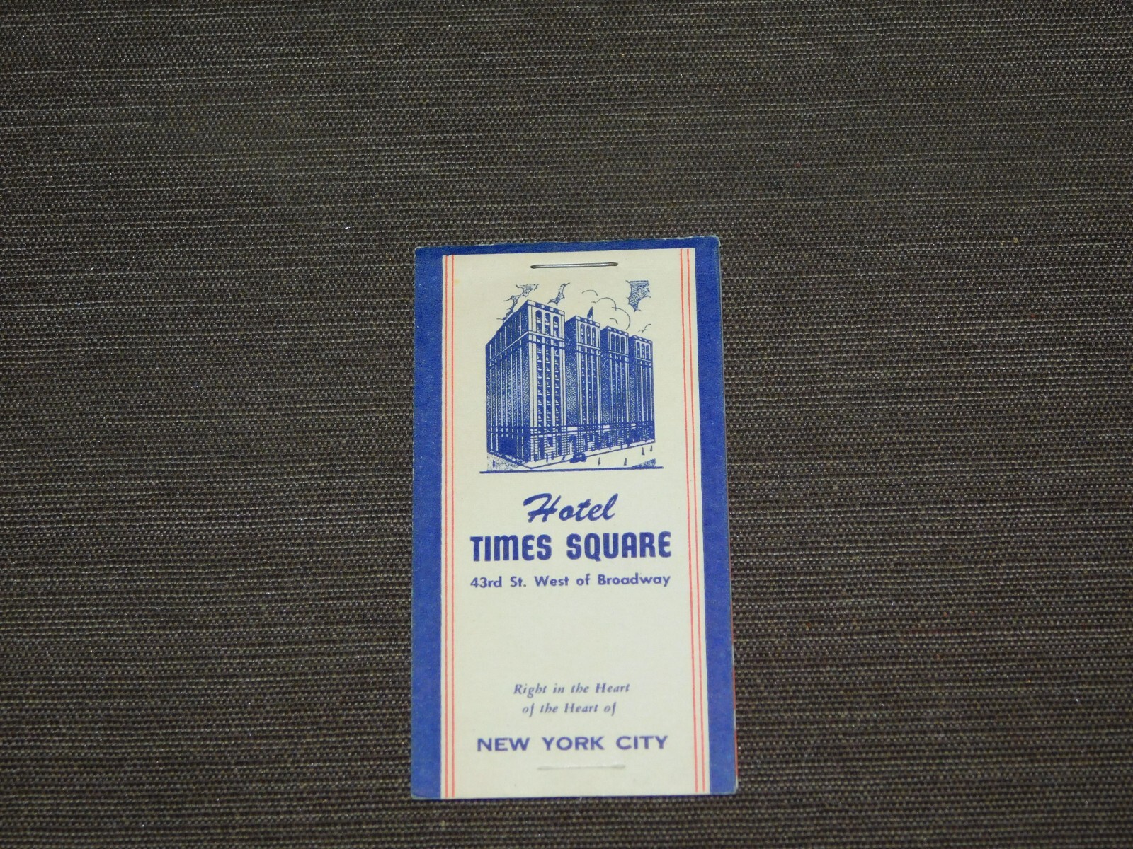 VINTAGE HOTEL TIMES SQUARE NEW YORK CITY  ADS POSTAL LABELS KIT BOOKLET