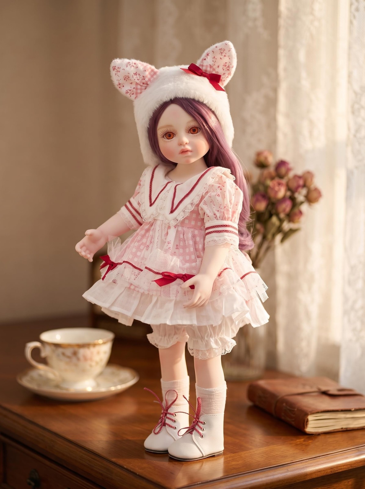 Hand-Painted Vinyl Doll – 16-Inch Designer Collectible Doll with Curls, Vi Hand-Painted Vinyl Doll – 16-Inch Designer Collectible Doll with Curls, Vi