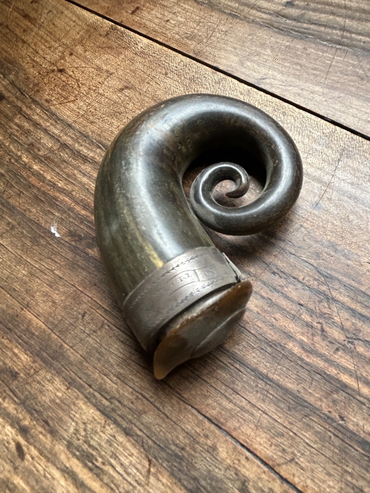 Antique early 19th century tabacco/snuff horn