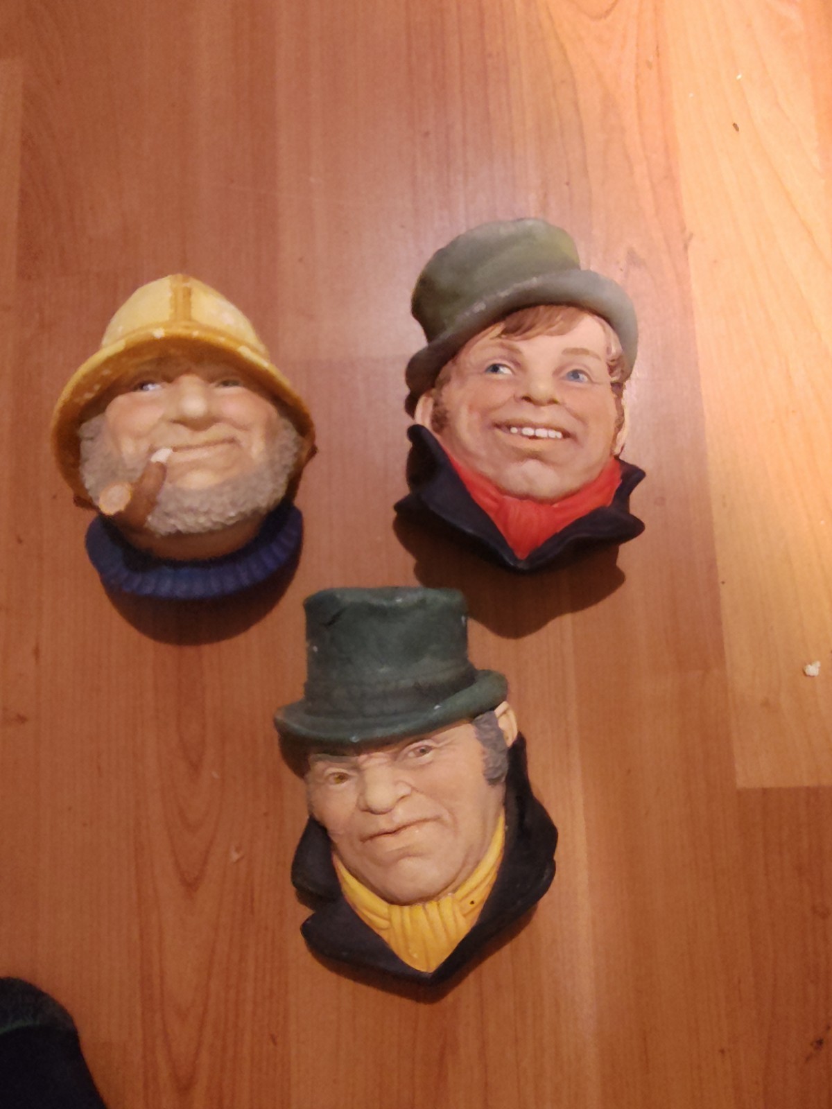Vintage Bossons Chalkware Character Heads Lot of 3 Old Salt Made in England