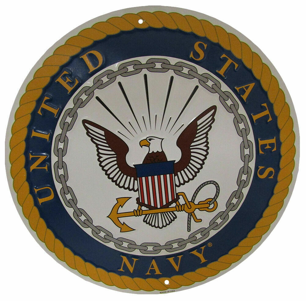 US U.S. United States Navy Emblem Round 12