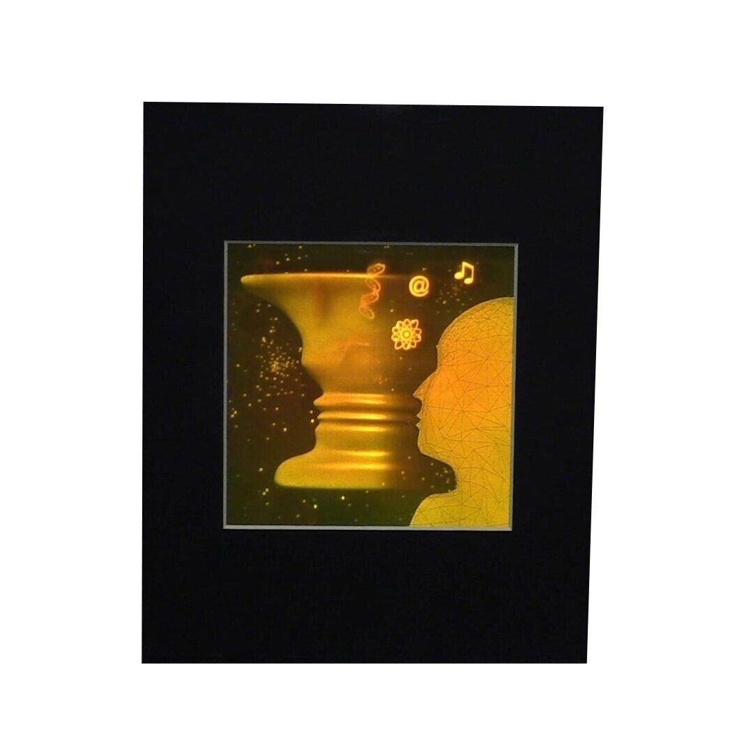 3D Vase-Face 2-Channel Hologram Picture MATTED, Photopolymer Type Film
