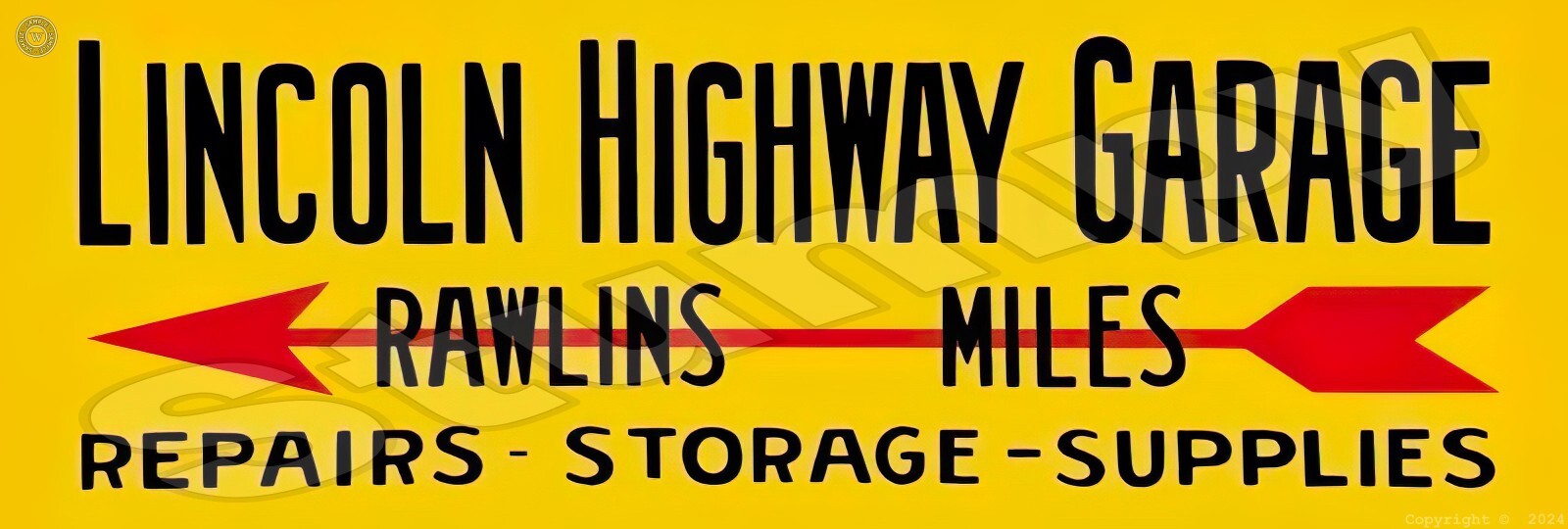 Lincoln Highway Garage Metal Sign 6\