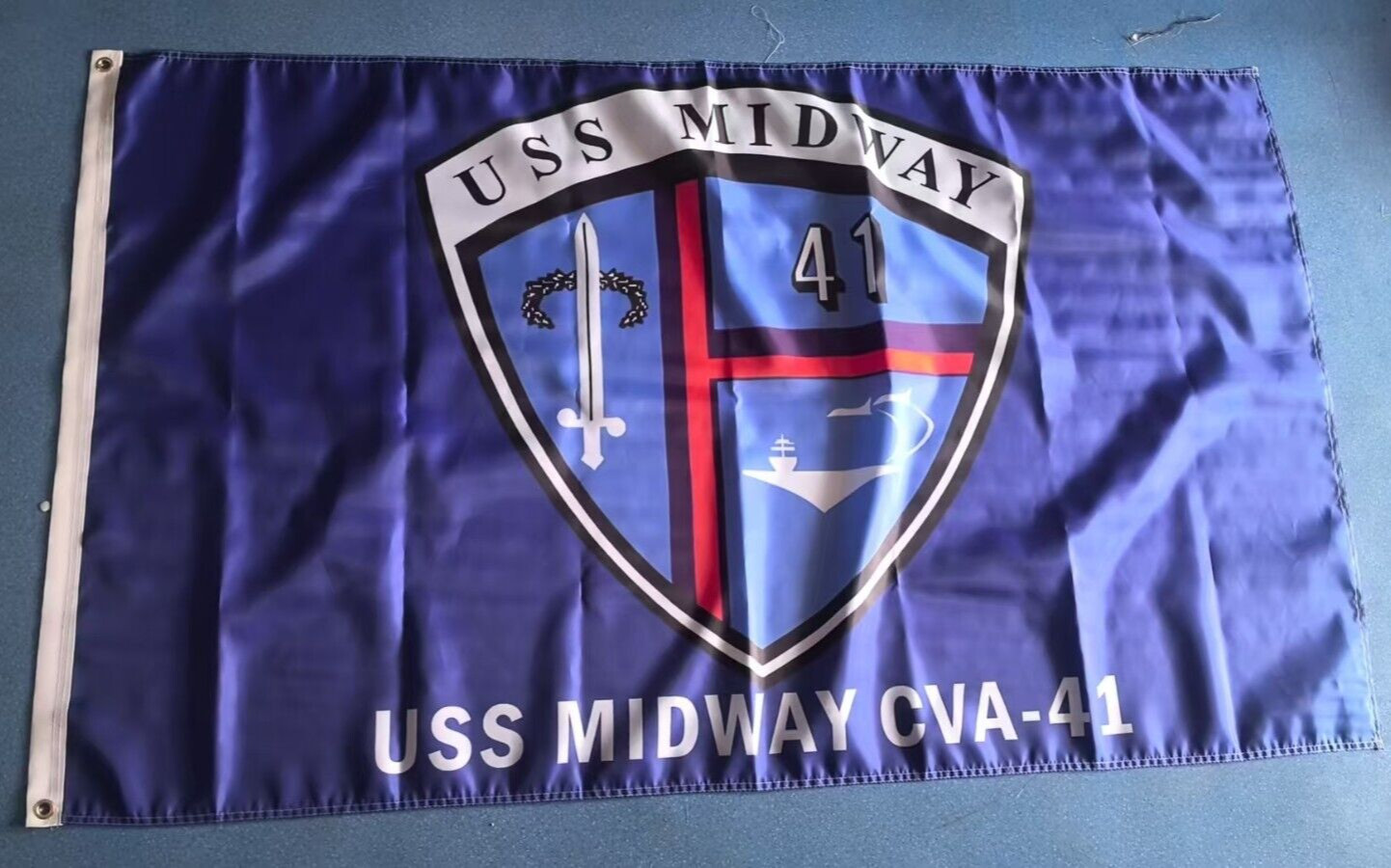 USN US Navy USS Midway  CVA-41 3x5 ft Single-Sided Flag Banner